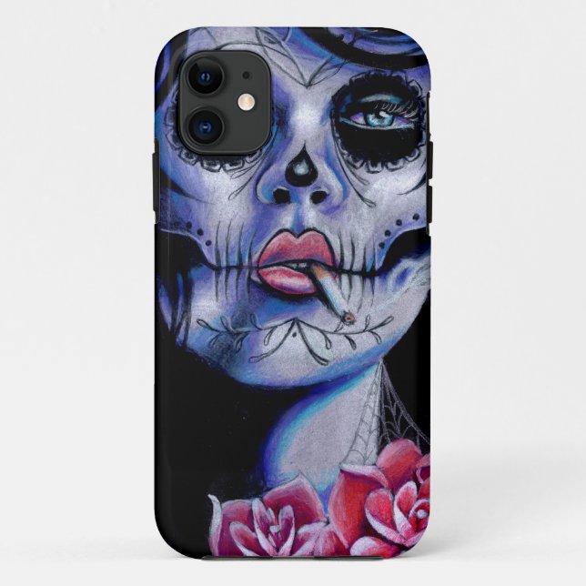 Live Fast Die Young Day of the Dead Portrait Case-Mate iPhone Case (Back)