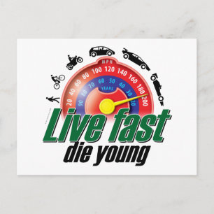 Live Fast Die Young Postcard