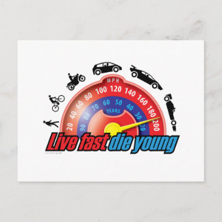 Live Fast Die Young Postcard