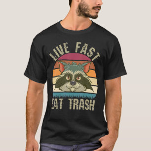 Live Fast Eat Trash Panda Raccoon Vintage T-Shirt
