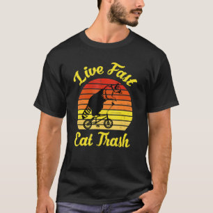 Live Fast Eat Trash Raccoon Camping Hiking Vintage T-Shirt