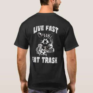 Live Fast Eat Trash Raccoon Vintage Camping T-Shirt