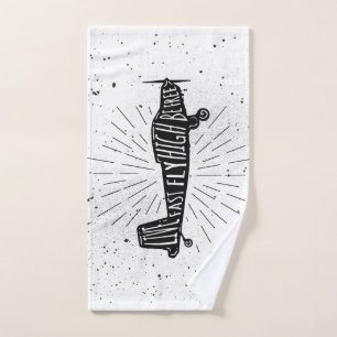Live Fast, Fly High, Be Free Airplane Hand Towel