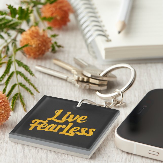 Live Fearless - Motivation Keychain (Front Right)