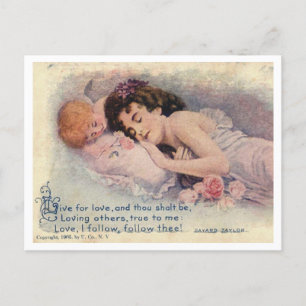 Live for Love Valentine Vintage Inspired Postcard