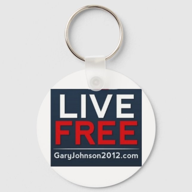 Live Free Gary Johnson for President 2012 Keychain (Front)