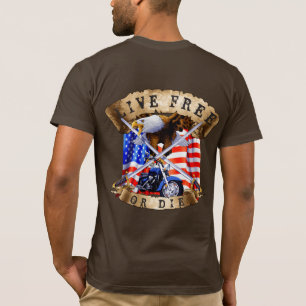 Live Free or Die, Motorcycle Patriot, Eagle, T-Shirt