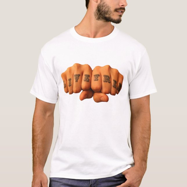 Live Free Podcast Knuckles All Colours T-Shirt (Front)