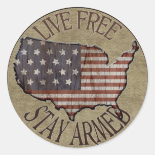 Live Free Stay Autocollants patriotiques armés