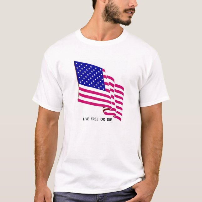 Live Free US Flag T-Shirt (Front)
