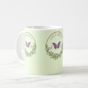 Live Freely Butterfly Floral royal design Cup