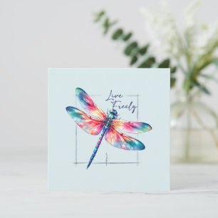 Live Freely - Dragonfly Colourful Inspirational