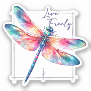Live Freely - Dragonfly Colourful Inspirational