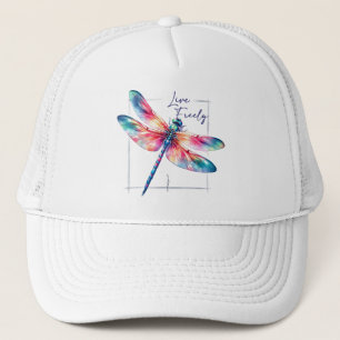 Live Freely - Dragonfly Colourful Inspirational Trucker Hat