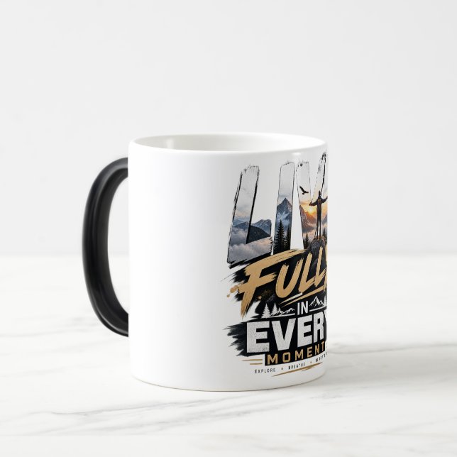 Live Fully • Adventure Mountain Ceramic Mug (Front Left)