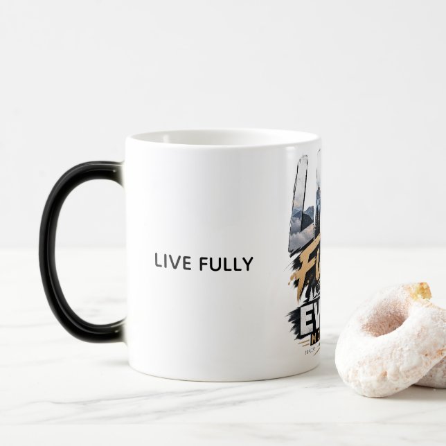 Live Fully • Adventure Mountain Ceramic Mug (With Donut)