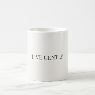 Live Gently Minimalist Mug – Soft Aesthetic Quote