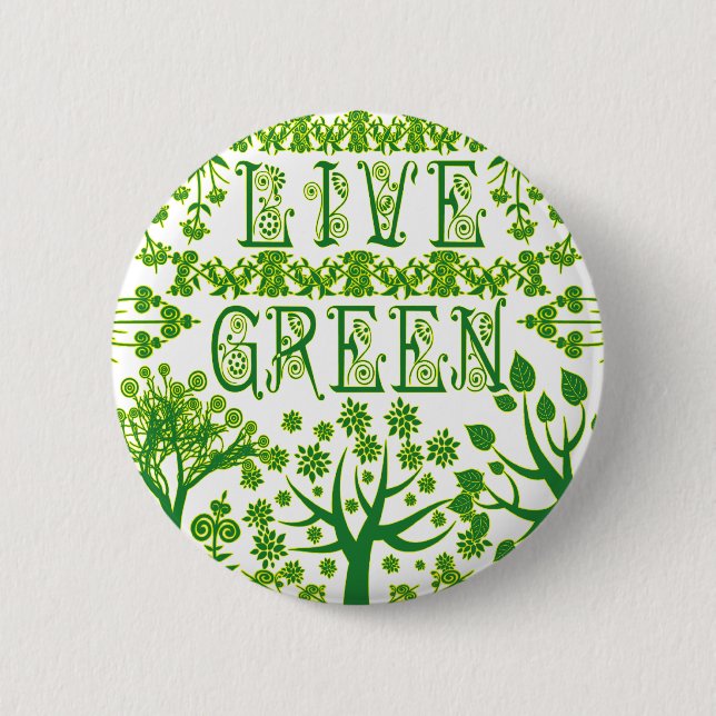 Live Green 2 Inch Round Button (Front)