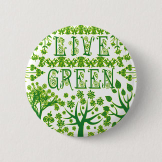 Live Green 2 Inch Round Button