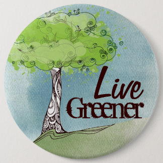 Live Green 6 Inch Round Button
