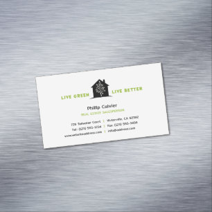 Live Green, Live Better   Premium Real Estate Magnetic Business Card
