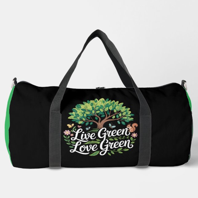  Live Green Love Green Tee Duffle Bag (Front)