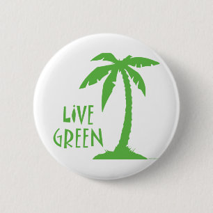 Live Green - Palm Tree 2 Inch Round Button