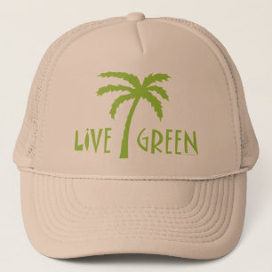 Live Green Palm Tree Environmental Trucker Hat