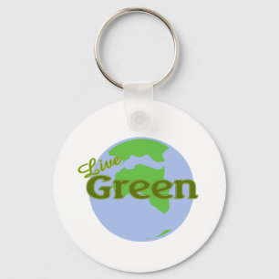 live green planet earth keychain