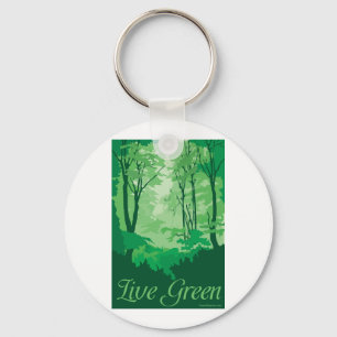 Live Green - Tree Hugger Keychain