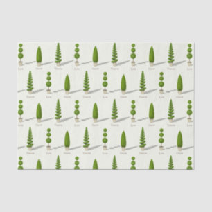 "Live Grow Thrive" Customizable Cypress Topiaries Tissue Paper