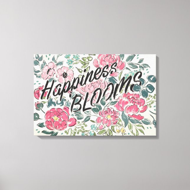 Live in Bloom | Happiness Blooms Canvas Print (Front)