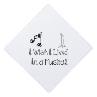 live in musical graduation cap topper