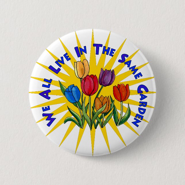 Live In Peace Garden 2 Inch Round Button (Front)