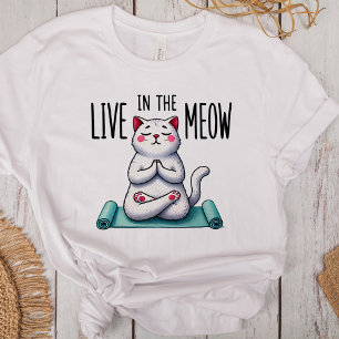 "Live in the Meow" Funny Cat Lovers Tri-Blend Shirt