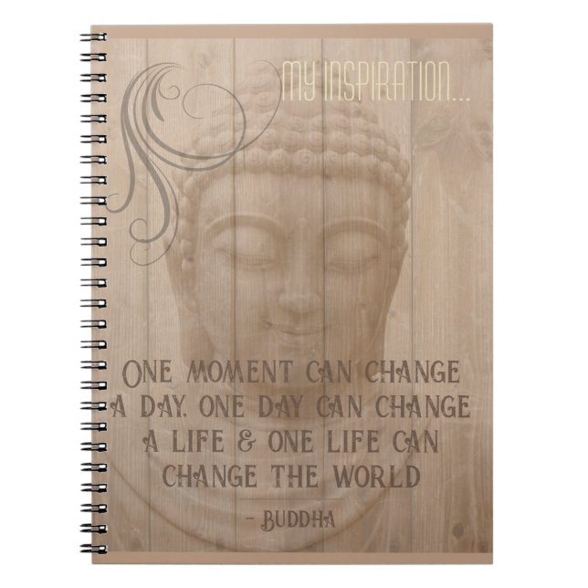 Live in the Moment Buddha Art Buddhist Saying Notebook (Front)