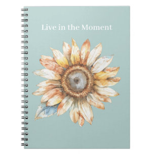 Live in the Moment Sunflower Notebook