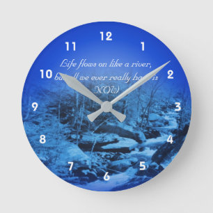 Live In The Present Inspirational   Round Clock