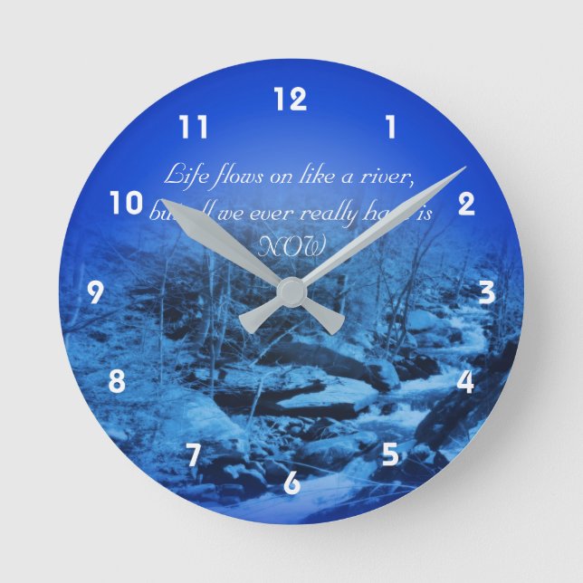 Live In The Present Inspirational   Round Clock (Front)
