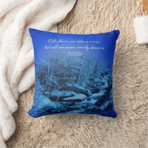 Live In The Present Inspirational    Throw Pillow