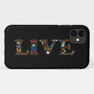 Live In The Present Inspirational Word Art  iPhone 11 Case