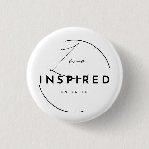 Live Inspired by Faith Minimalist Christian 1 Inch Round Button