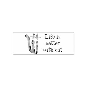 Live is better with cat self-inking stamp