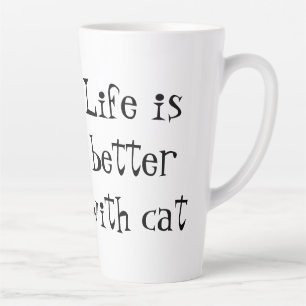 Live Is Better With Cats Latte Mug – Cat Lover 