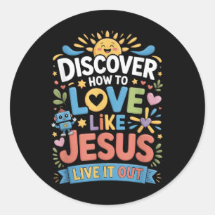 Live It Out Bible School Christian Camp Vbs 2025 Classic Round Sticker