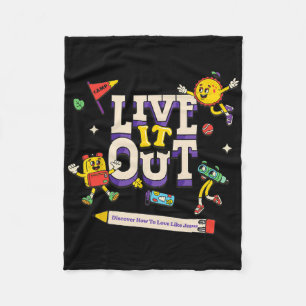 Live It Out Love Like Jesus Vbs 2025 Christian Cam Fleece Blanket