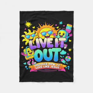 Live It Out Love Like Jesus Vbs Summer 2025 Tee Fleece Blanket