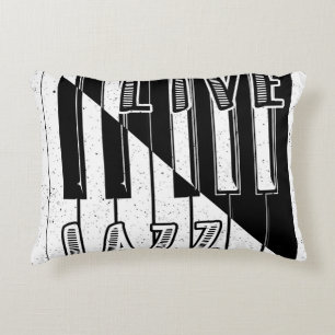Live Jazz Calligraphy Illusion Logo Lettering with Accent Pillow