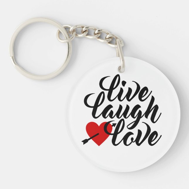Live Lauder Love Valentine Calligraphy | Porte-clé (Devant)