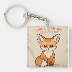 Live Laugh cute fox Keychain
